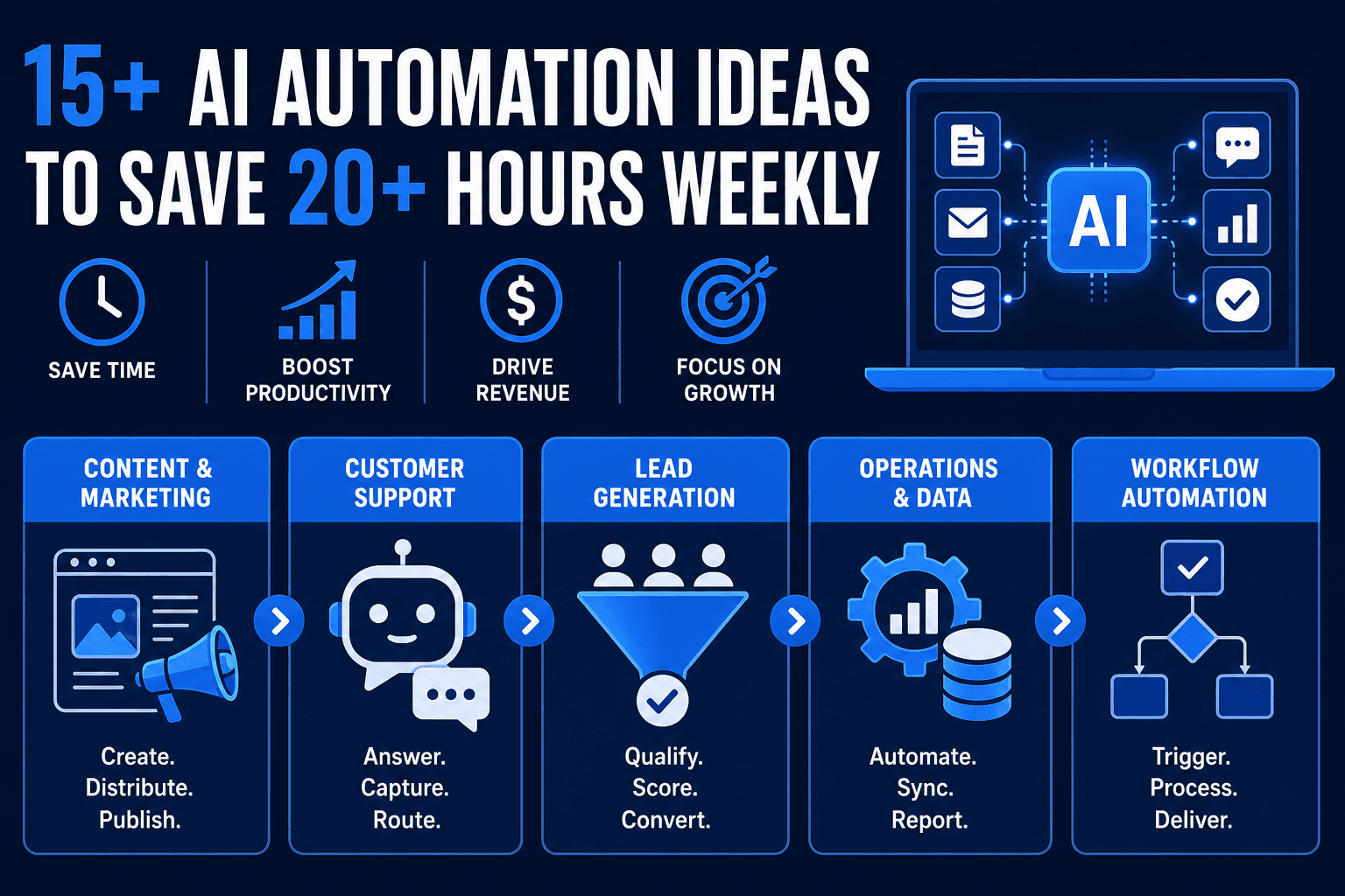 15+ AI Automation Ideas to Save 20+ Hours Weekly