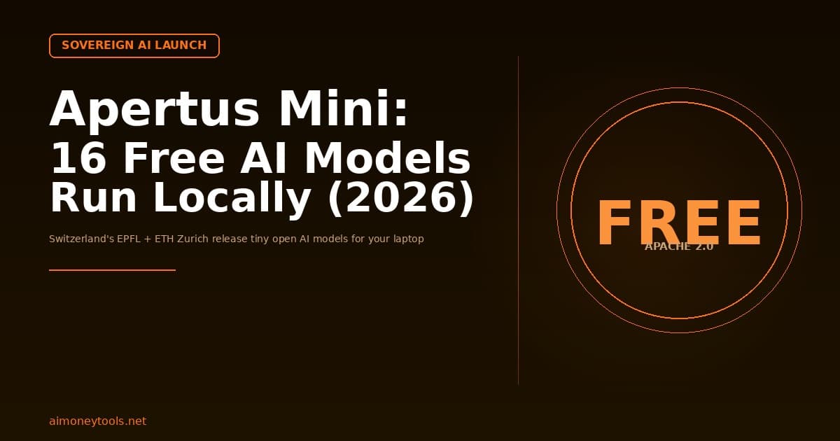 Switzerland Just Released 16 Free AI Models You Can Run on Your Laptop (Apertus Mini Guide 2026)