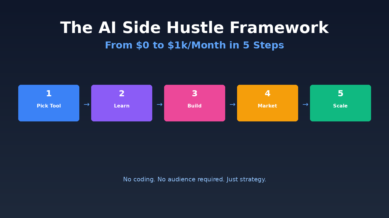 The AI Side Hustle Framework: $1k/Month Step-by-Step