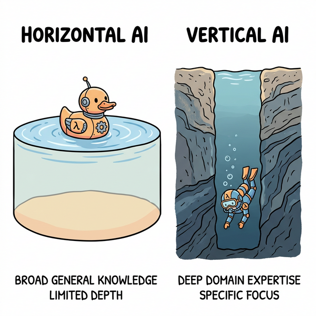 Abstract comparison showing horizontal spreading nodes vs a single deep vertical pillar